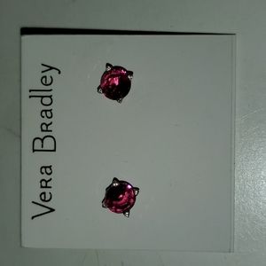 New Vera Bradley larger pink rhinestone stud earrings